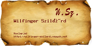 Wilfinger Szilárd névjegykártya